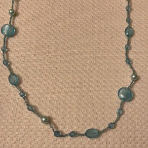 New Summer long turquoise blue necklace